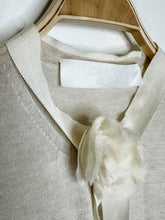 Load image into Gallery viewer, Silk-Cashmere Cardigan with Rosette + Rhinestone Buttons (orig. $2,250)
