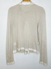 Load image into Gallery viewer, Silk-Cashmere Cardigan with Rosette + Rhinestone Buttons (orig. $2,250)
