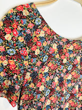 Load image into Gallery viewer, Floral Pima Cotton Short Sleeve Midi Dress with Low Back + Side Slits
