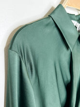 Load image into Gallery viewer, Silky Draped Front Blouse with Peplum (NWT, orig. $375)

