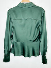 Load image into Gallery viewer, Silky Draped Front Blouse with Peplum (NWT, orig. $375)

