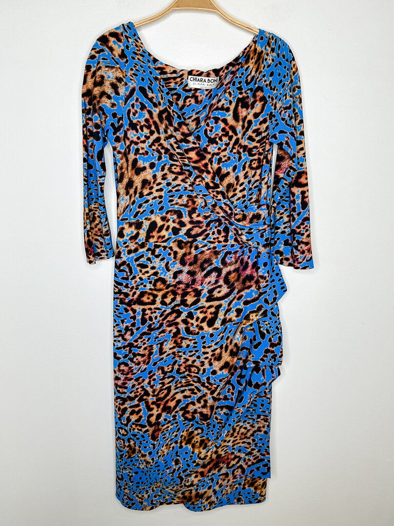 Leopard Print Cross Front Dress with Neoprene Skirt (orig. ~$750)