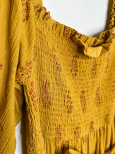 Load image into Gallery viewer, Floral + Metallic Long Sleeve Mini Dress with Smocked Top (NWT, orig. $119)
