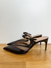 Load image into Gallery viewer, Cristi Pointed Toe V-Cut Mule with Buckle Detail (NEW with box, orig. $855)
