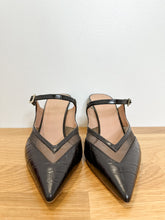 Load image into Gallery viewer, Cristi Pointed Toe V-Cut Mule with Buckle Detail (NEW with box, orig. $855)
