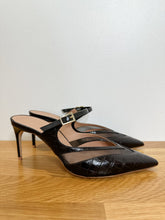 Load image into Gallery viewer, Cristi Pointed Toe V-Cut Mule with Buckle Detail (NEW with box, orig. $855)
