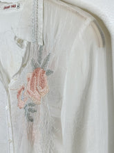 Load image into Gallery viewer, Silk Floral Embroidered Long Sleeve Button Up Shirt
