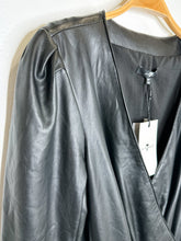 Load image into Gallery viewer, Vegan Leather Long Sleeve Wrap Mini Dress with Belt (NWT)

