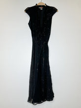 Load image into Gallery viewer, Silk Short Sleeve Wrap Midi Dress with Sparkly Embellishments
