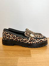 Load image into Gallery viewer, Leopard Print Calf Hair Loafers with Rhinestone Embellishment (NEW)
