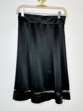 Load image into Gallery viewer, Silk Blend Midi Skirt with Mesh Stripe
