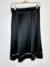 Load image into Gallery viewer, Silk Blend Midi Skirt with Mesh Stripe
