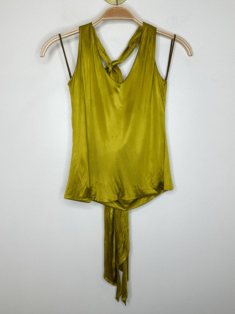 Vintage Y2K Silky Halter with Draped Back