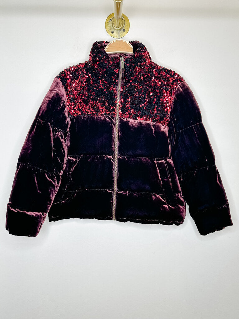 Cropped Velvet Sequined Vera Puffer Coat (orig. $248)