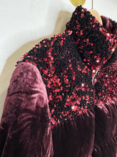 Load image into Gallery viewer, Cropped Velvet Sequined Vera Puffer Coat (orig. $248)
