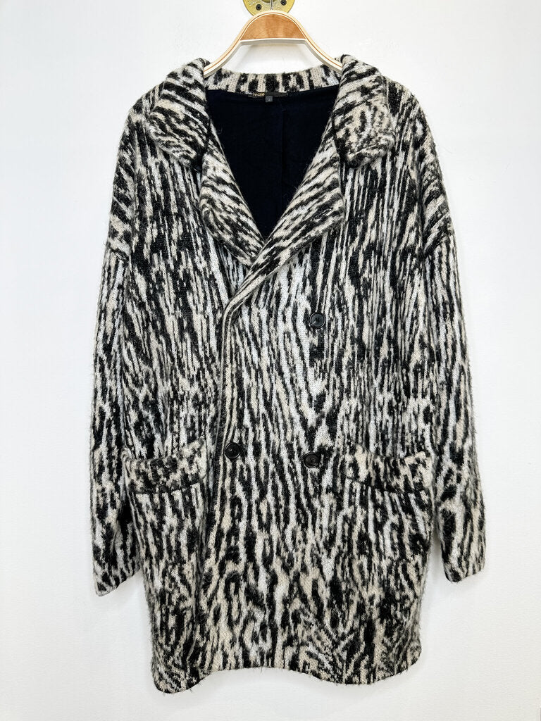 Animal Print Knit Coat