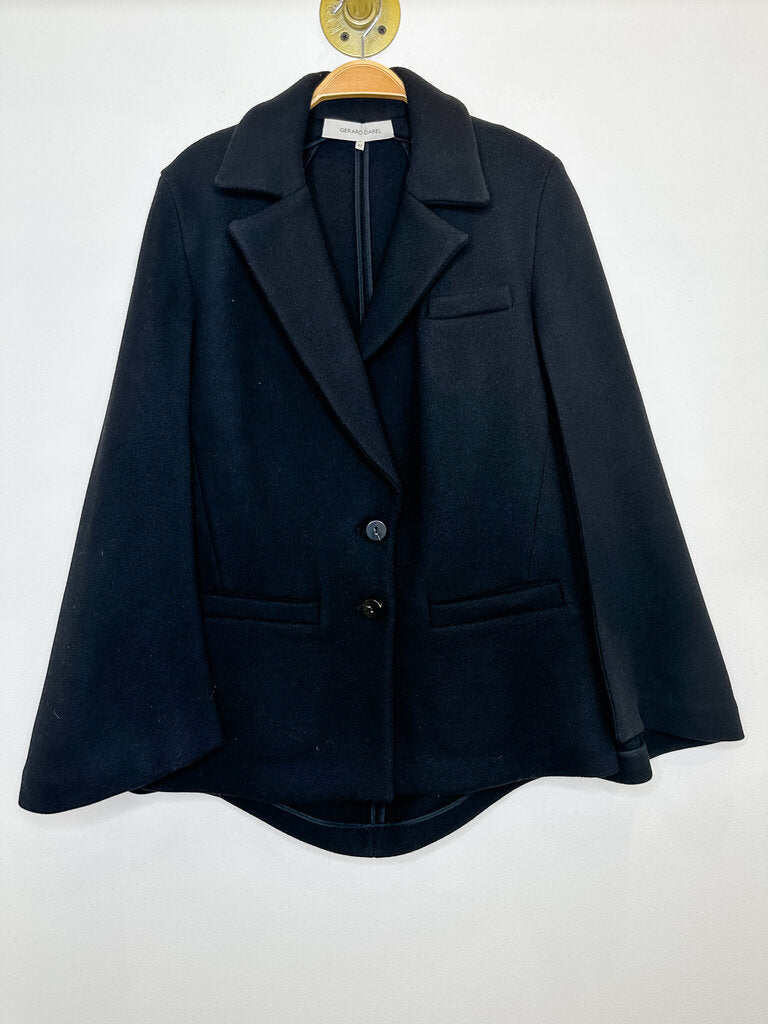 Wool Blend Cape Jacket