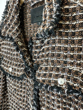 Load image into Gallery viewer, Metallic Tweed Raw-Edge Jacket
