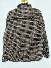 Load image into Gallery viewer, Metallic Tweed Raw-Edge Jacket
