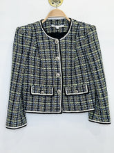 Load image into Gallery viewer, Metallic Tweed Collarless Jacket
