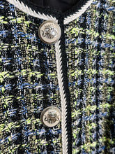 Load image into Gallery viewer, Metallic Tweed Collarless Jacket
