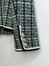 Load image into Gallery viewer, Metallic Tweed Collarless Jacket

