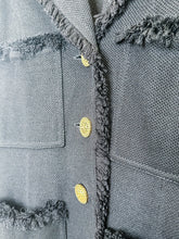 Load image into Gallery viewer, Tweed Three-Button Jacket with Raw Edges
