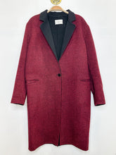 Load image into Gallery viewer, Checked Wool-Blend One-Button Long Jacket
