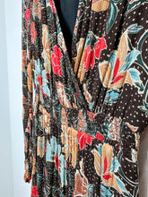 Load image into Gallery viewer, Floral + Dot V-Neck Midi Dress
