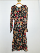 Load image into Gallery viewer, Floral + Dot V-Neck Midi Dress
