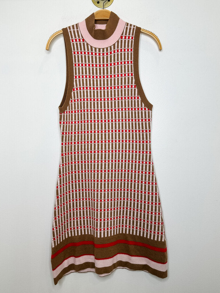 Striped Sleeveless Mini Sweater Dress