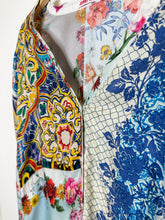 Load image into Gallery viewer, Multi-Floral Silk Long Sleeve Button Up V-Neck Shirt Dress
