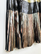Load image into Gallery viewer, Color Block Metallic Pleated Sleeveless V-Neck Dress
