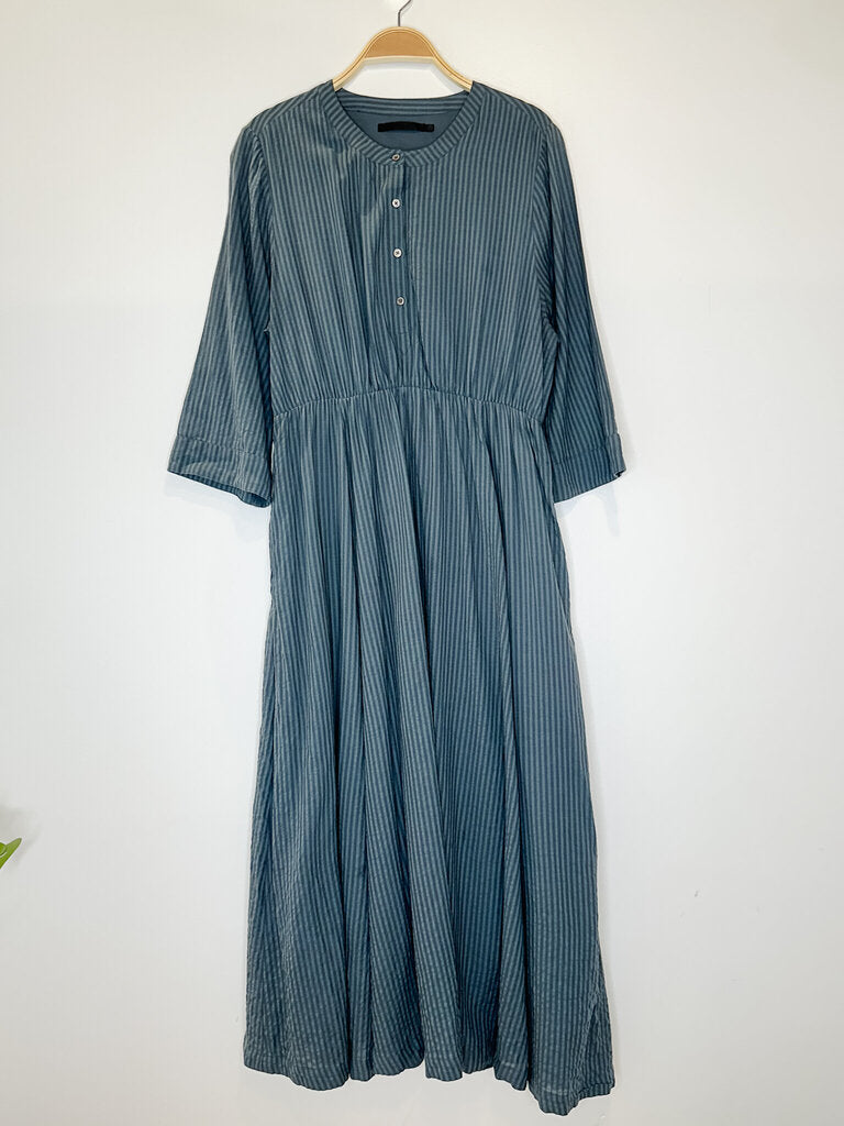 Seersucker Maxi Shirt Dress