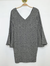 Load image into Gallery viewer, Houndstooth V-Neck Bell Sleeve Mini Dress
