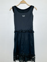 Load image into Gallery viewer, Sleeveless Mini Dress with Lace Trim + Corset Tie Front
