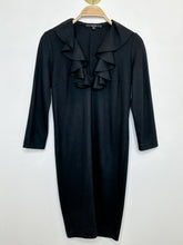 Load image into Gallery viewer, 3/4 Sleeve Fitted Dress with Ruffled V-Neck
