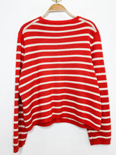 Load image into Gallery viewer, Cotton Striped Cardigan with Gold Buttons + Pockets

