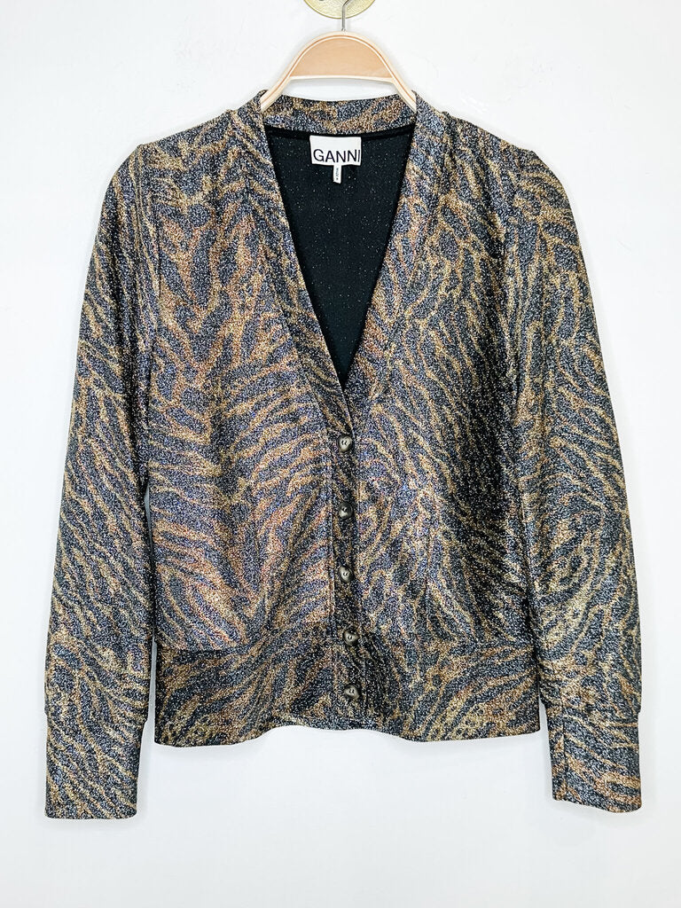 Sparkly Animal Print Cardigan