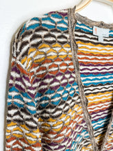 Load image into Gallery viewer, Geometric-Patterned Cardigan with Metallic Threads
