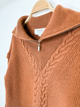 Load image into Gallery viewer, Merino Wool Cable Knit 1/4 Zip Sweater

