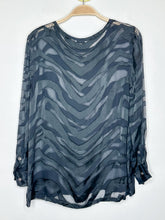 Load image into Gallery viewer, Silky Zebra Burnout Long Sleeve Top
