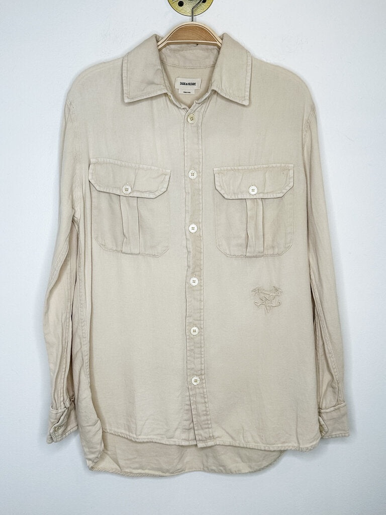 Cotton Long Sleeve Button Up Shirt