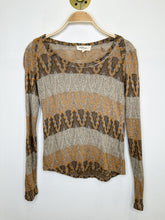 Load image into Gallery viewer, Ornate Striped Scoop Neck Long Sleeve Top
