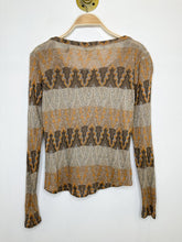 Load image into Gallery viewer, Ornate Striped Scoop Neck Long Sleeve Top

