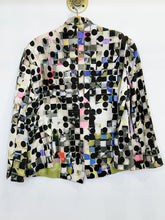 Load image into Gallery viewer, Abstract Dot Print Jacket with Short Off-Center Zip
