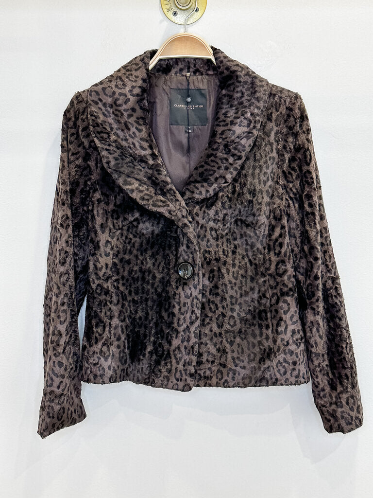 Leopard Print Faux Fur Jacket