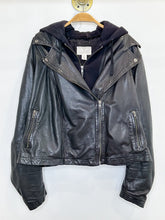Load image into Gallery viewer, Leather Jacket with Detachable Sweatshirt Hoodie
