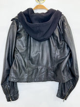 Load image into Gallery viewer, Leather Jacket with Detachable Sweatshirt Hoodie
