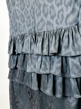 Load image into Gallery viewer, Tonal Animal Print Cap Sleeve Dress with &quot;Tail Feather&quot; Ruffle
